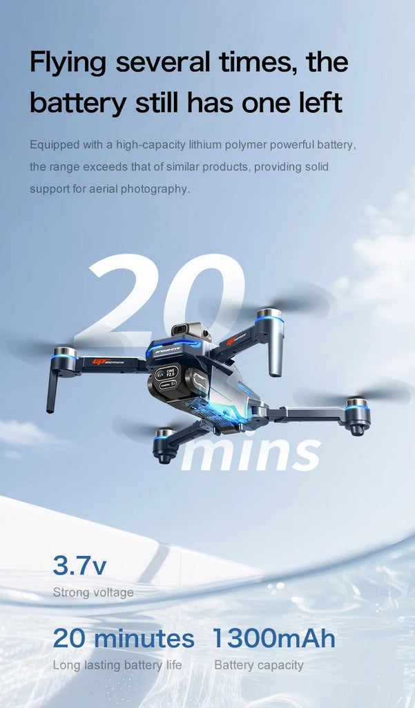 GT8 8K Professional HD Drone with Dual Cameras, 4.3” Screen Remote, Brushless Motor & Obstacle Avoidance – Foldable Quadcopter