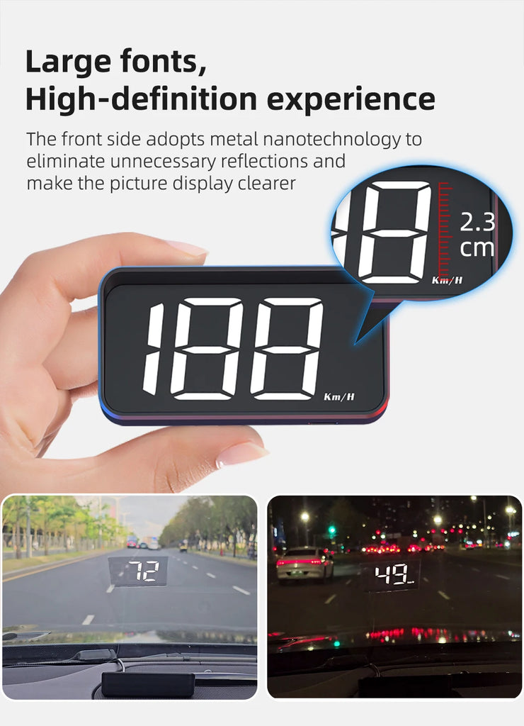 HD Car Head Up Display M2 GPS Speedometer KM/H Digital Windshield HUD Projector Universal Auto Accessory