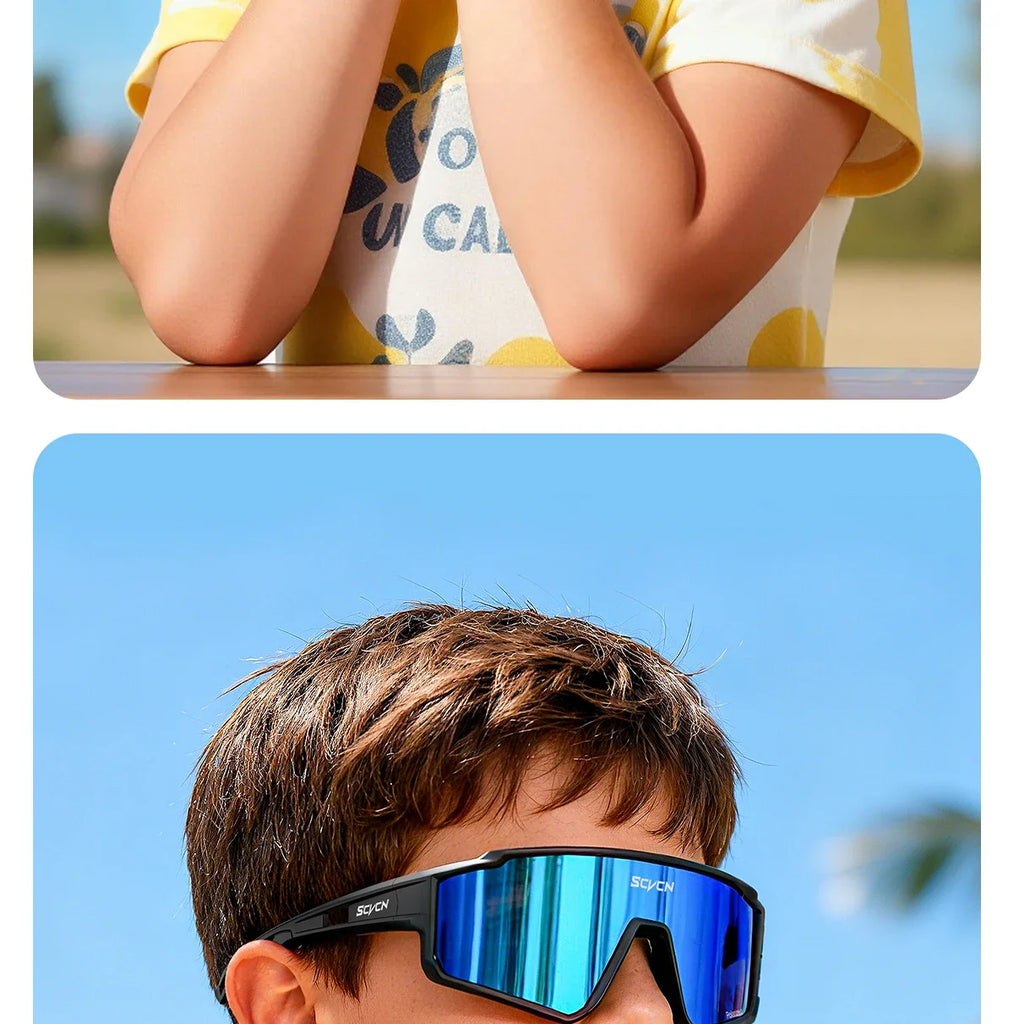 SCVCN Kids Photochromic Cycling Sunglasses UV400 TR90 Lightweight Sports Glasses for Boys and Girls Age 6–14