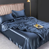 100% Pure Silk Bedding Set – Luxury Duvet Cover, Bed Sheet & Pillowcases thumbnail 28