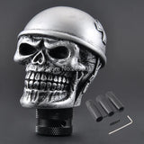 Silver Skull Helmet Universal Car Gear Shift Knob Lever – Heavy Resin & Metal Shifter for SUV, Truck, Coupe & Hatchback thumbnail 7