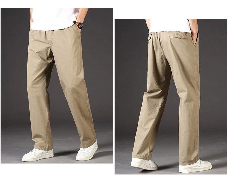 Men’s Cotton Cargo Pants – Loose Fit Work & Casual Joggers up to 6XL