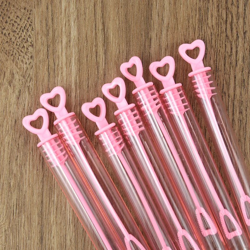 10-50pcs Colorful Heart Bubble Soap Bottles with Wands – Kids Party Favors & Wedding Gifts