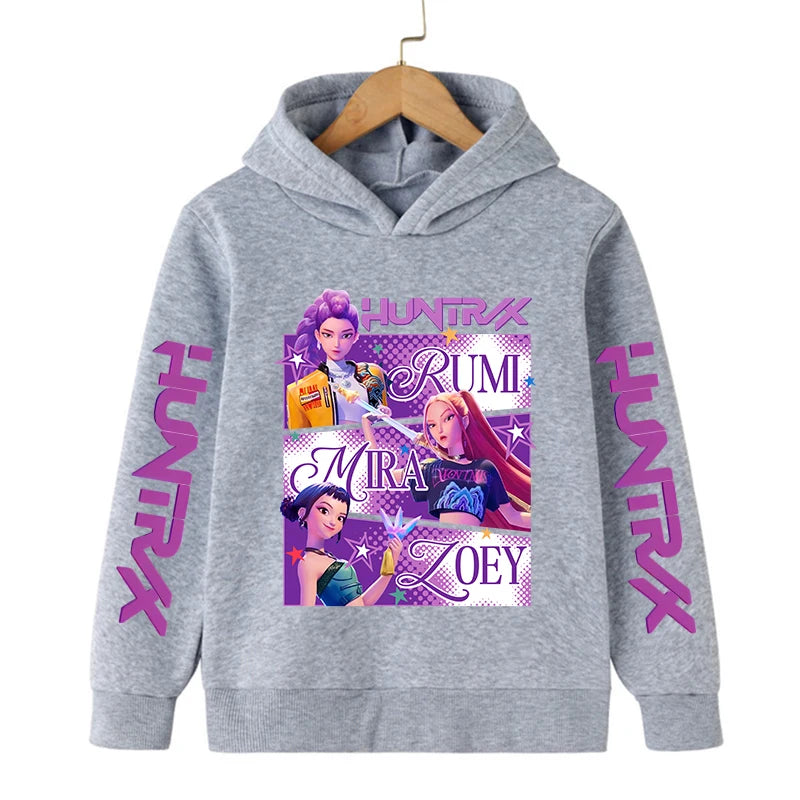 2026 Kids Kpop Demon Hunters Hoodie – Cute Tiger Harajuku Sweatshirt for Boys & Girls