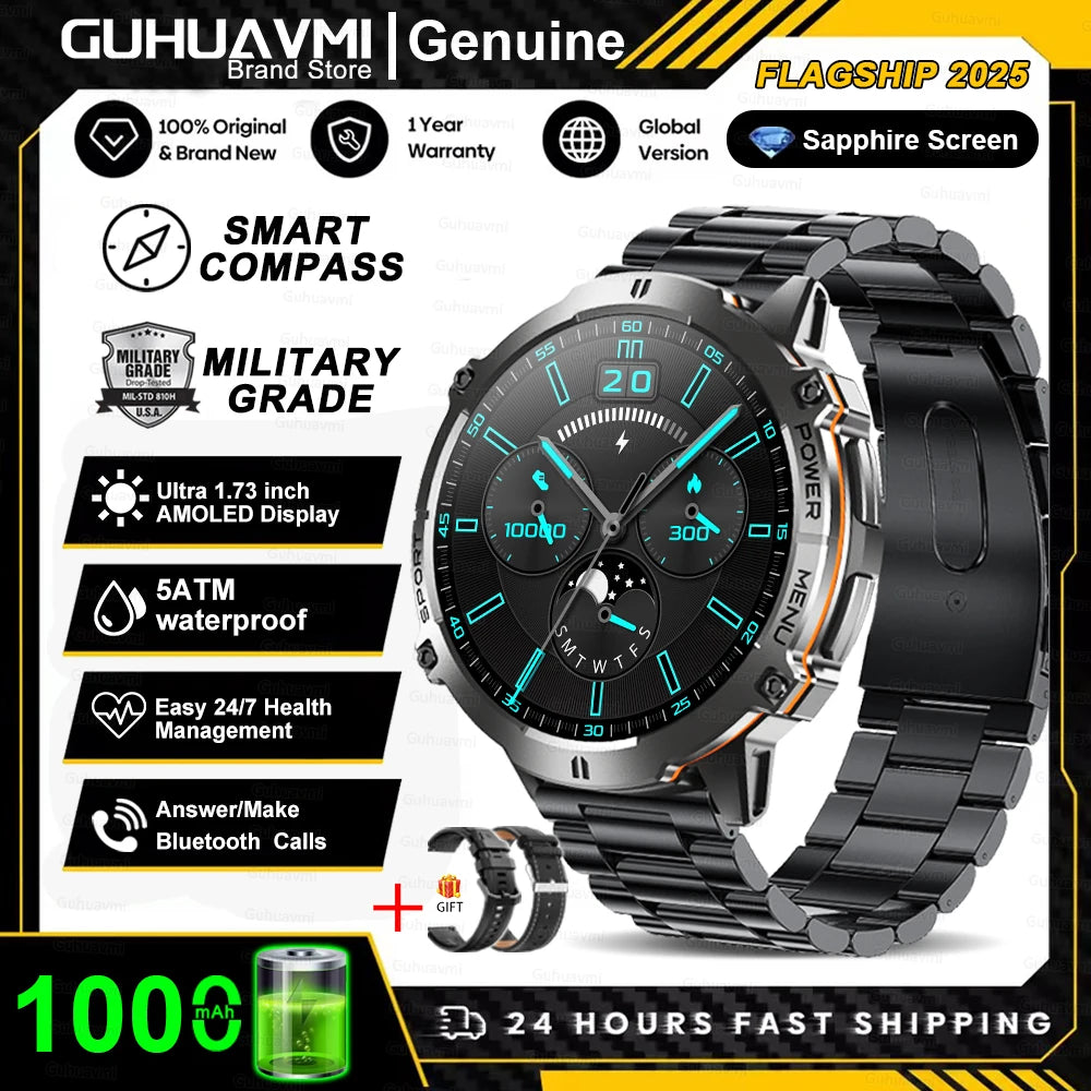 KAVSUMI X3 Outdoor GPS Smartwatch Ultra 2025 1000mAh AMOLED Display 10ATM Waterproof Bluetooth Call Sports Watch