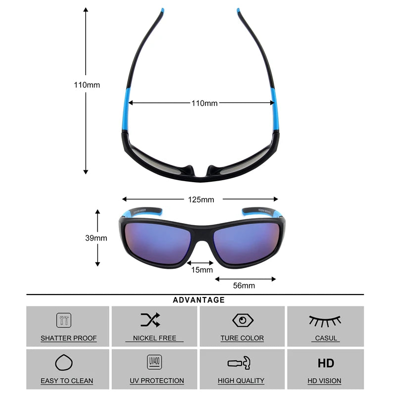 KENBO Kids UV400 Sport Goggles Sunglasses – Outdoor Cycling Mirror Glasses for Boys and Girls with Protective Case