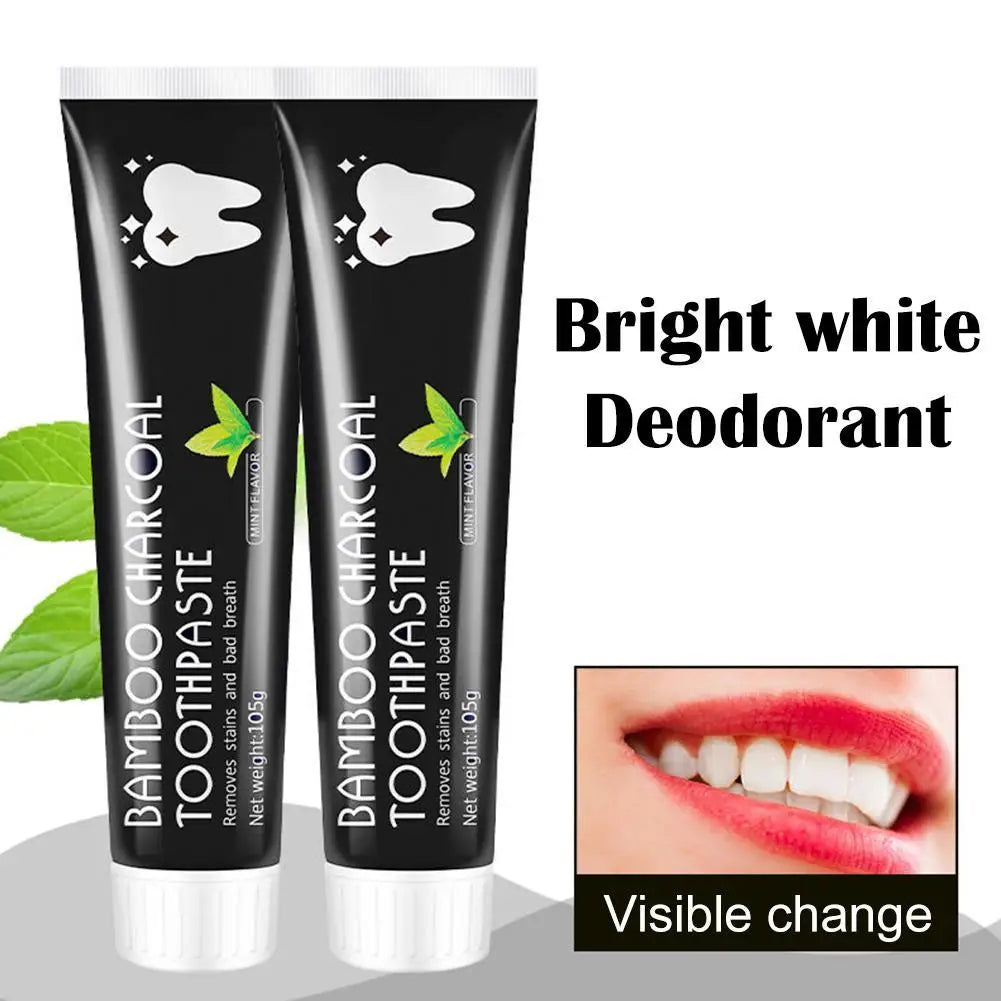 Bamboo Charcoal Toothpaste – Whitening, Activated Carbon for Yellow Teeth Removal & Fresh Oral Care