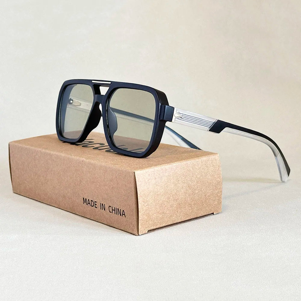 ZUIDID Vintage Square Sunglasses UV400 Travel Fashion Glasses for Men and Women Model 02056