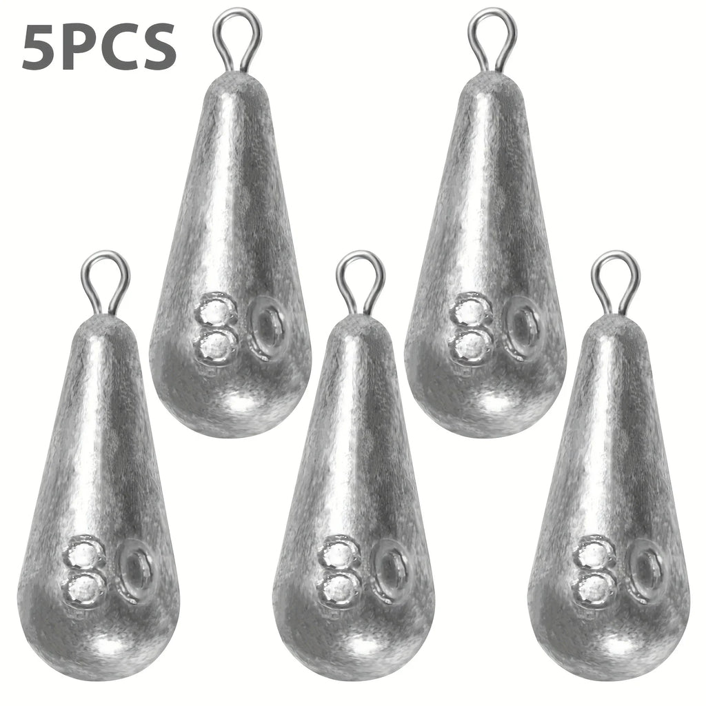 Premium Teardrop Fishing Weights Sinkers – 10 Sizes Lead Drop Shot Weights with 360° Swivel for Freshwater & Saltwater