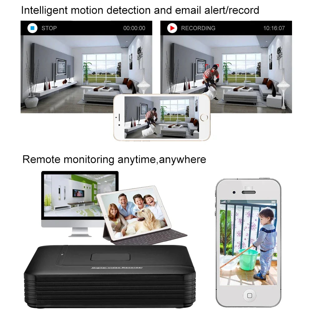AZISHN 8 Channel 5MP AHD DVR CCTV Security Camera System Kit Indoor Outdoor Waterproof Dome Cameras