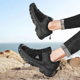 HIKEUP Men’s High-Quality Hiking Shoes – Durable Leather Climbing & Outdoor Walking Sneakers thumbnail 22