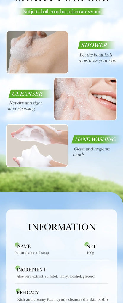 Aloe Vera Essential Oil Soap – Natural Handmade Cleansing & Moisturising Bar 100g