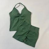 Women’s Seamless Yoga Gym Set – Backless Tank Top & High Waist Scrunch Shorts (2PCS) thumbnail 26