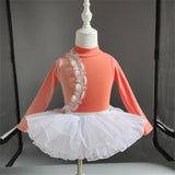 Girls Long Sleeve Ballet Dress Kids Ballet Leotard Tutu Skirt Gymnastics Dance Costume thumbnail 9