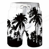 Kids 3D Coconut Tree Surfing Board Shorts – Boys & Girls Beach Swim Trunks thumbnail 3