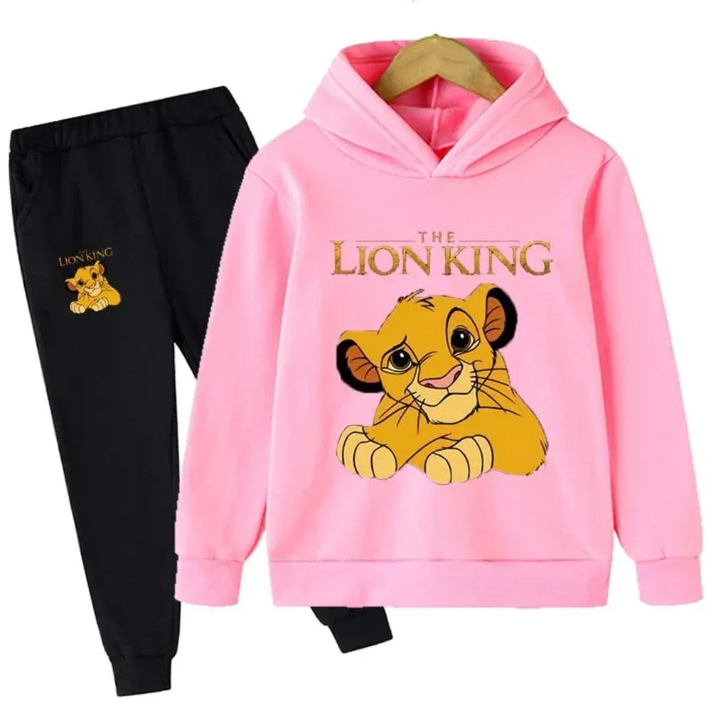 Children's Lion Tracksuit Set – Hoodie and Pants, Casual Sportswear for Boys and Girls