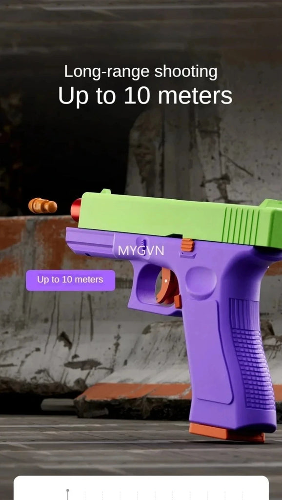 Multi‑Functional Soft Bullet Laser Toy Pistol with Shell Ejection & Double Firing Mode