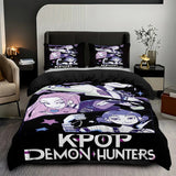 3pcs K-Pop Bedding Set Demon Hunters Colorful Print Polyester Duvet Cover with Pillowcases thumbnail 11