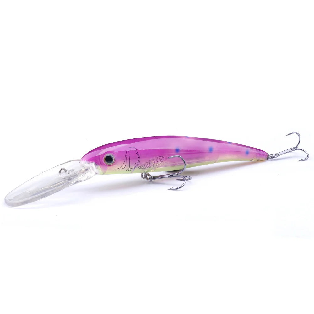 GOBASS 160mm Floating Minnow Fishing Lure – 22g Laser Crankbait for Freshwater & Saltwater | Trolling Wobbler Hard Bait