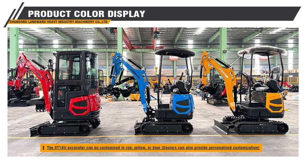 LANDWARD CE Euro 5 Mini Excavator 3.5 Ton with Kubota Engine – Customizable Home & Farm Crawler Excavator