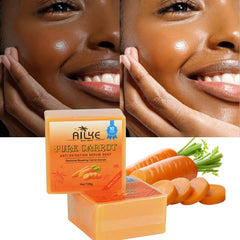 AILKE Pure Carrot Brightening Serum Soap 120g – Vitamin C & E Whitening Handmade Soap for Face & Body