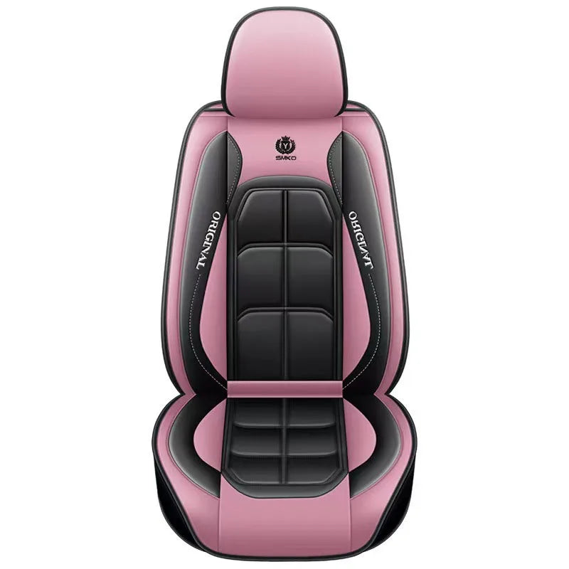 Full Leather Car Seat Cushion – All Season Universal Driver & Passenger Seat Cover Pad | 1pc or 2pcs