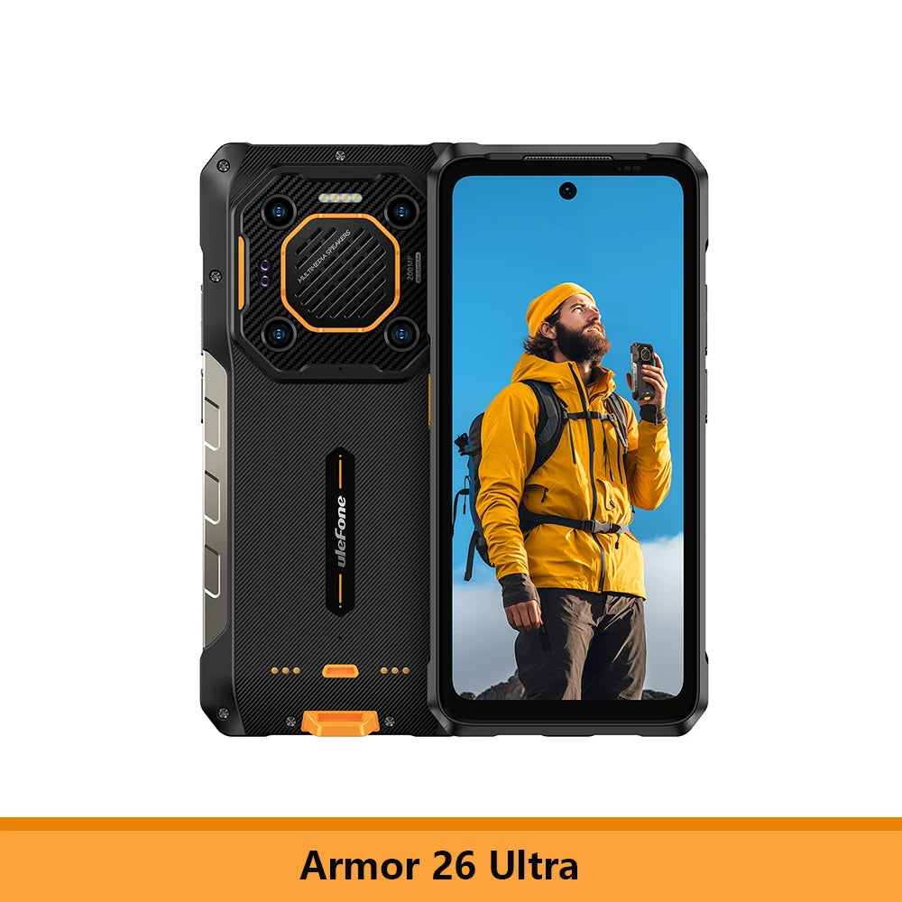 Ulefone Armor 26 Ultra 5G Rugged Waterproof Smartphone 120W Fast Charging 15600mAh 200MP+64MP Camera 24GB+512GB NFC