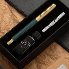 Exquisite Resin Fountain Pen Set 0.5mm Medium Nib with 15ml Ink Gift Box – Luxury Metal Calligraphy & Office Writing Pen