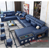 Linlamlim Modern Sectional Sofa Set with Chaise Lounge, Bluetooth Speakers & USB Charging Ports thumbnail 12