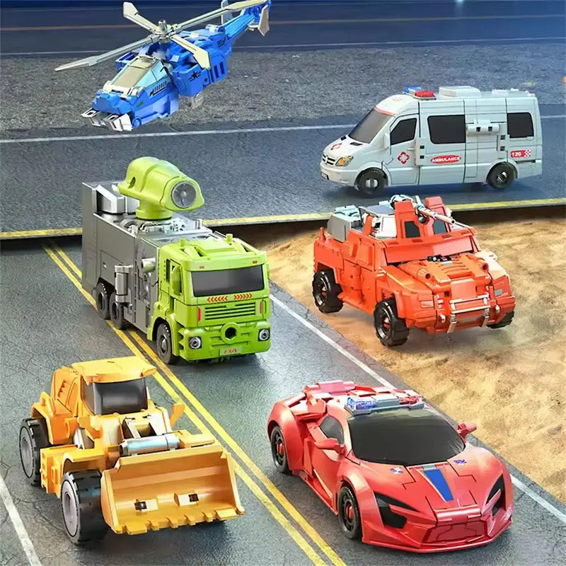Transformation Toy Robot 6-in-1 Rescue Team Combined Alloy Robot – Birthday Gift