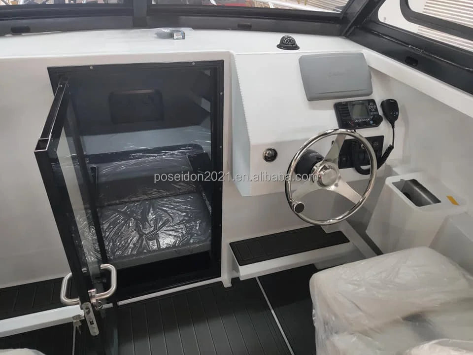 22ft High-Speed Aluminum Fishing Boat with Outboard Engine | Sport Yacht Cabin Cruiser