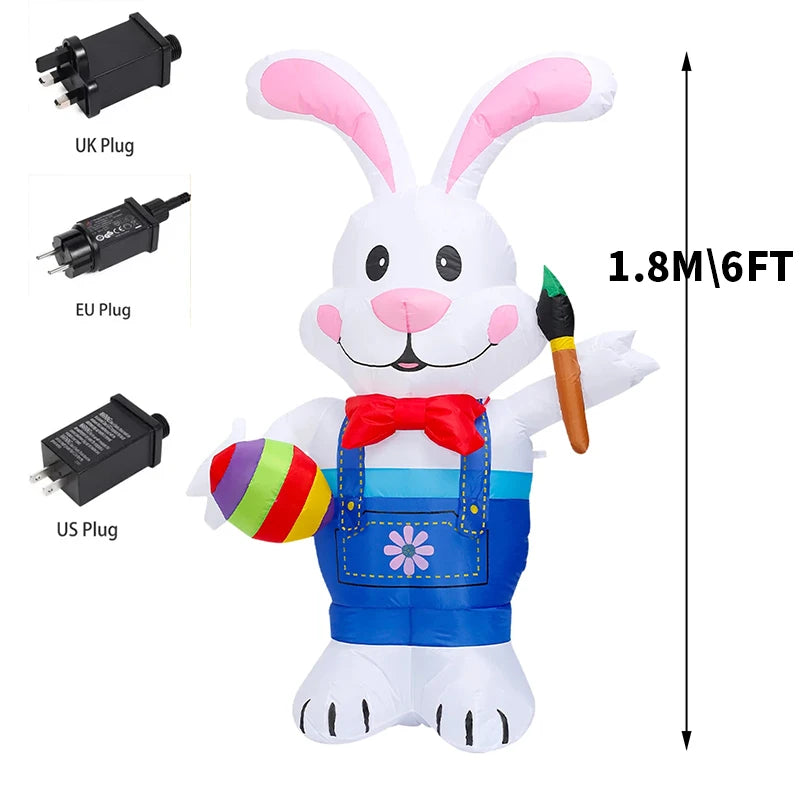 6ft LED Inflatable Easter Bunny with Eggs – Luminous Garden Decoration
