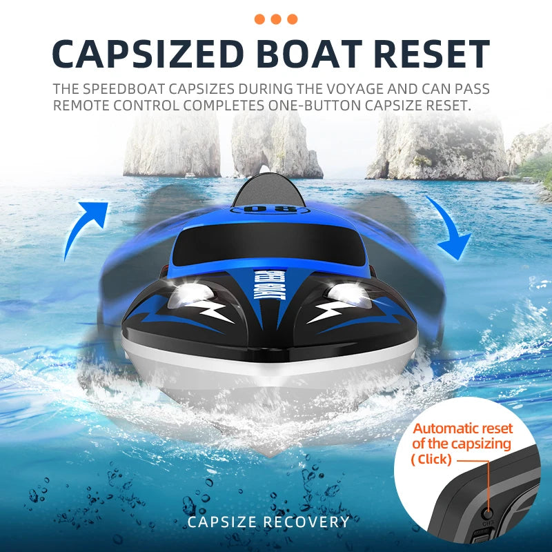 HJ808 RC Battery Boat 2.4GHz 25km/h High-Speed Remote Control Racing Ship Model Toy