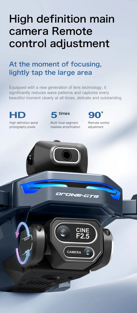 GT8 8K Professional HD Drone with Dual Cameras, 4.3” Screen Remote, Brushless Motor & Obstacle Avoidance – Foldable Quadcopter