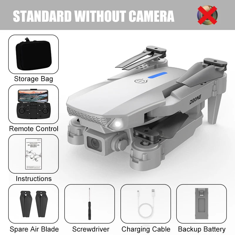 E88 Pro Drone 4K Dual Camera Foldable RC Quadcopter with WiFi FPV & Trajectory Flight
