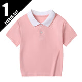 Children's Summer Color Matching Polo Shirt – Casual Short Sleeve Top for Boys & Girls thumbnail 38