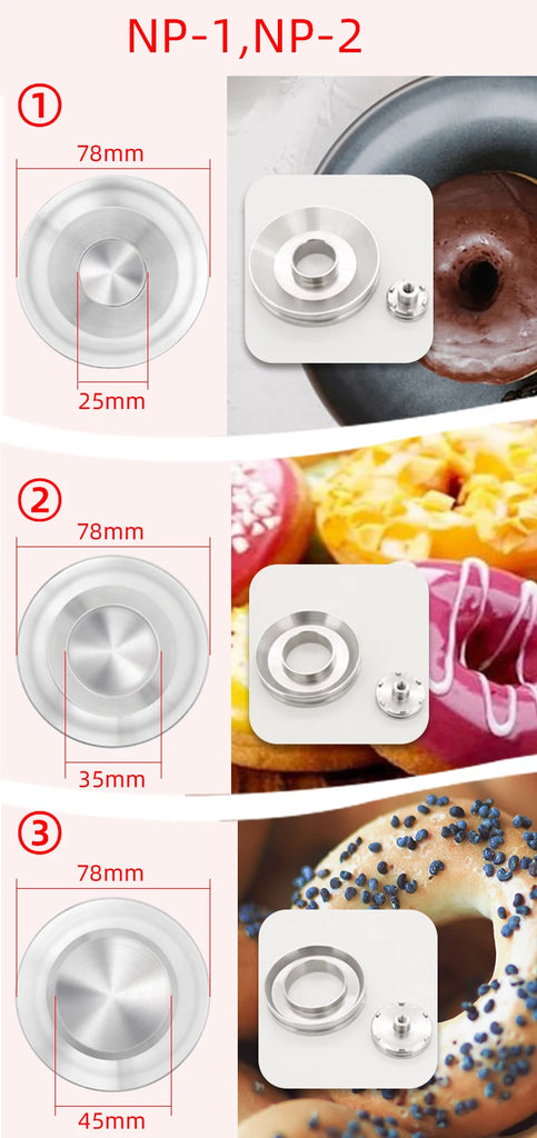 Commercial Automatic Donut Making Machine NP-1 – Stainless Steel 6kW High Productivity Donut Maker 220V/110V
