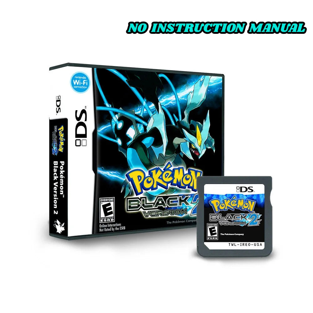 Pokemon Black & White 1+2 Combined Card for DS/NDS/3DS with Box Cassette