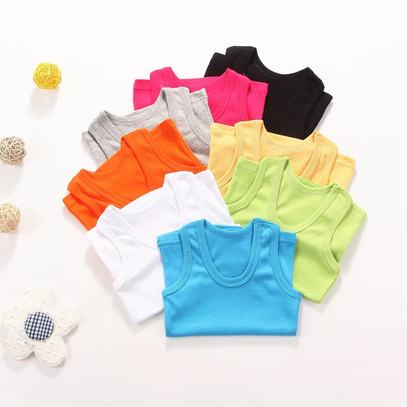 Kids Summer Vests – Boys & Girls Cotton Sleeveless Tank Tops (Ages 2–12)