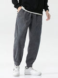Men’s Corduroy Jogger Pants – Tech Fleece Harem Sweatpants, Casual High Street Trousers thumbnail 3