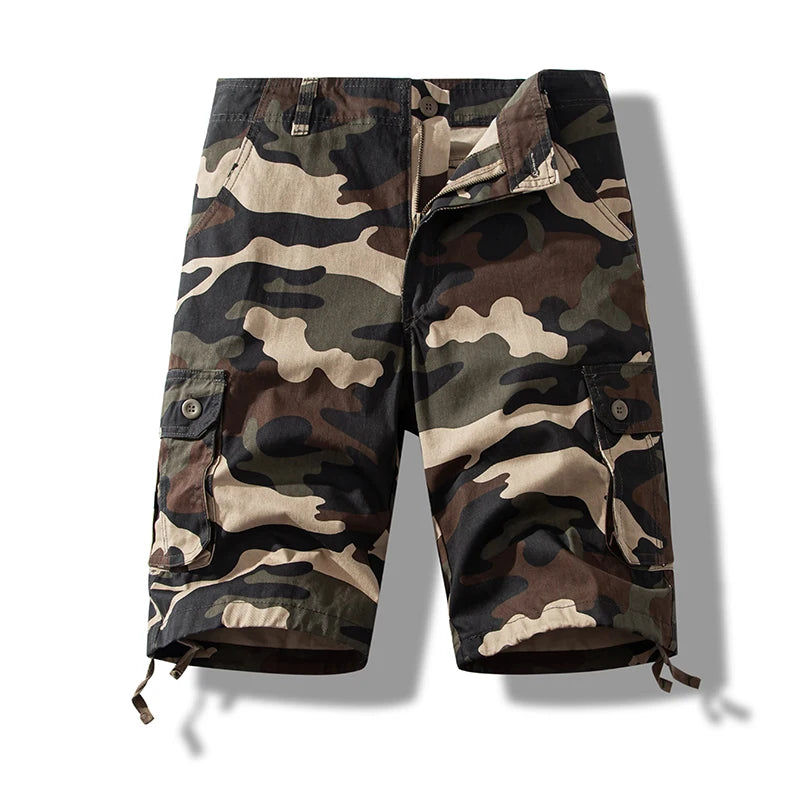 Men’s Cotton Cargo Knee-Length Tactical Shorts – Casual Hiking, Fishing & Sports Wear