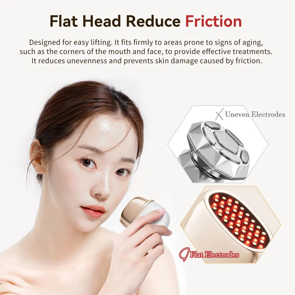 ANLAN Multi-Polar RF Beauty Device 9-in-1 EMS Facial Lifting & Skin Tightening Massager with 24K Gold Head and LED Light Therapy