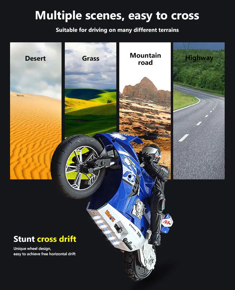 RC Motorcycles 1:6 & 1:10 Electric High-Speed Remote Control Racing Motorcycle for Kids