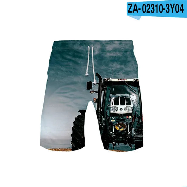 Children's 3D Tractor Truck Swim Shorts – Boys Beach & Sports Board Shorts