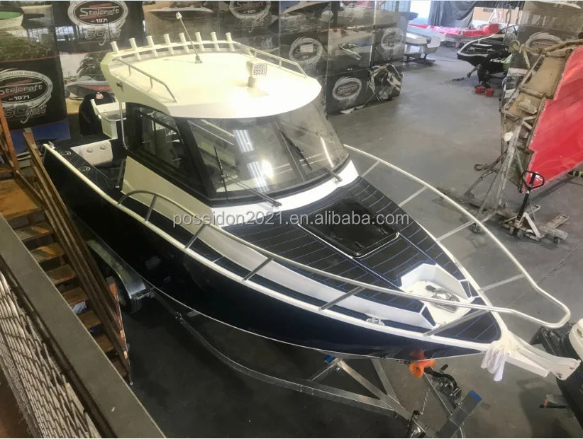 22ft High-Speed Aluminum Fishing Boat with Outboard Engine | Sport Yacht Cabin Cruiser