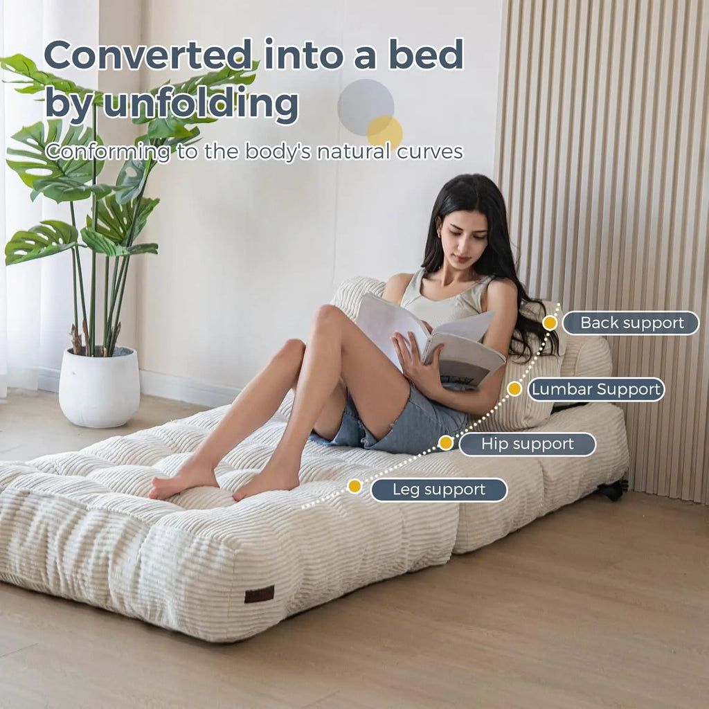 Vacuum Compression Foldable Fabric Sofa Bed – Nordic Modular Corner Couch