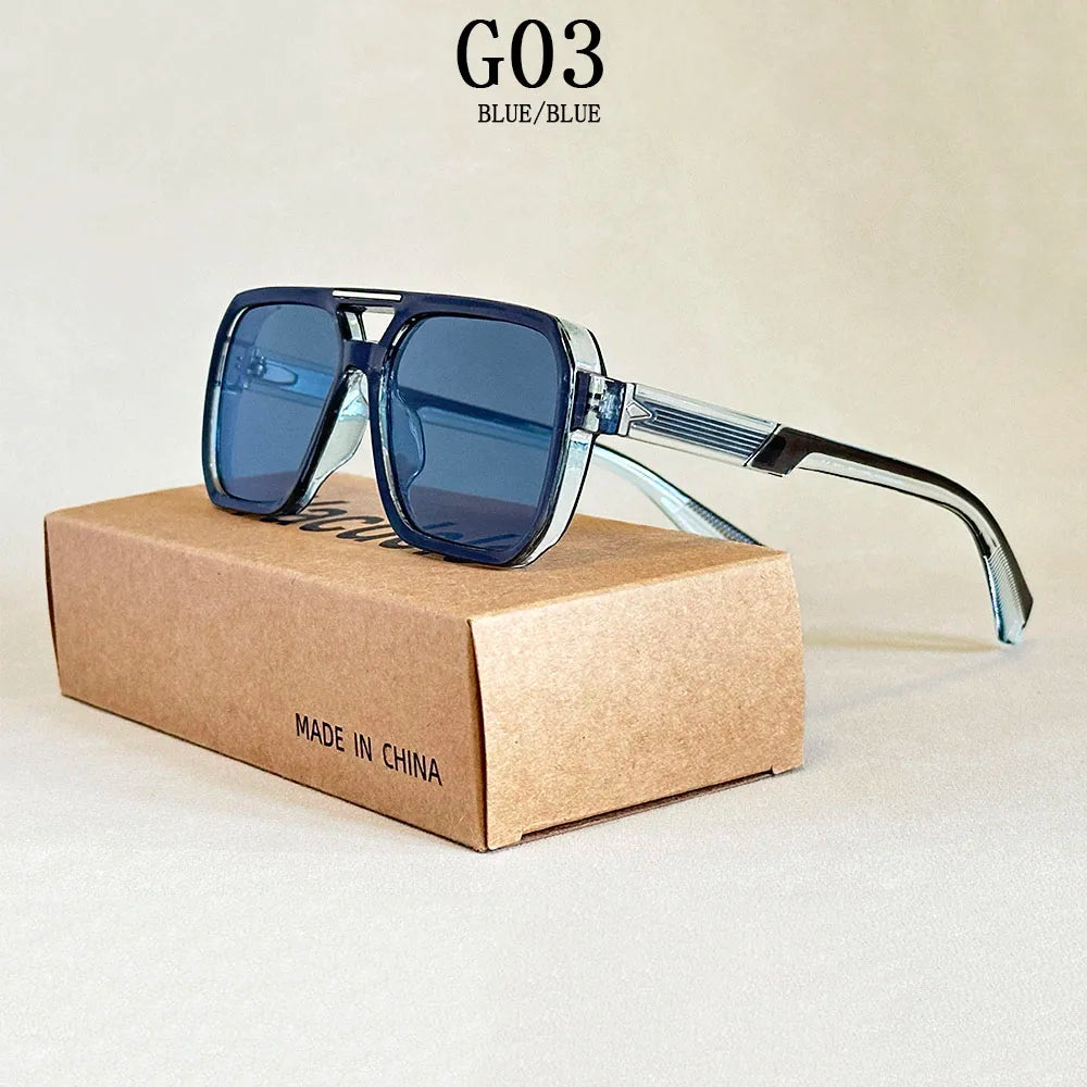 ZUIDID Vintage Square Sunglasses UV400 Travel Fashion Glasses for Men and Women Model 02056