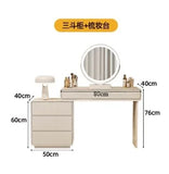 Makeup Vanity Dressing Table with Stool and Mirror – Modern Nordic Bedroom Dresser with Storage Drawers thumbnail 43