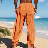 Men's 16-Color Breathable Linen Yoga Pants Loose Casual Sportswear for Spring/Summer thumbnail 26