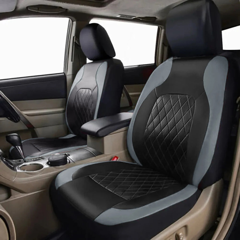All Season Quilted PU Leather Car Seat Cover Set – Full Surround Waterproof Universal Fit for Sedan, SUV & Pick-Up Truck